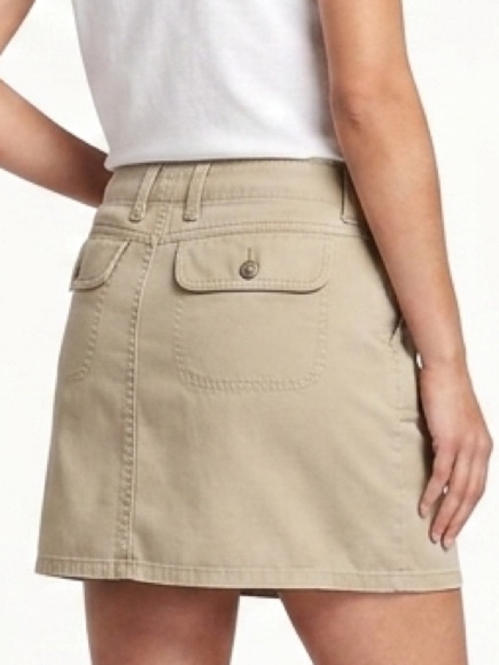 Vintage Old Navy Khaki Tan Mini Skirt Utility Inspired Sz 8 Brushed Twill Y2K